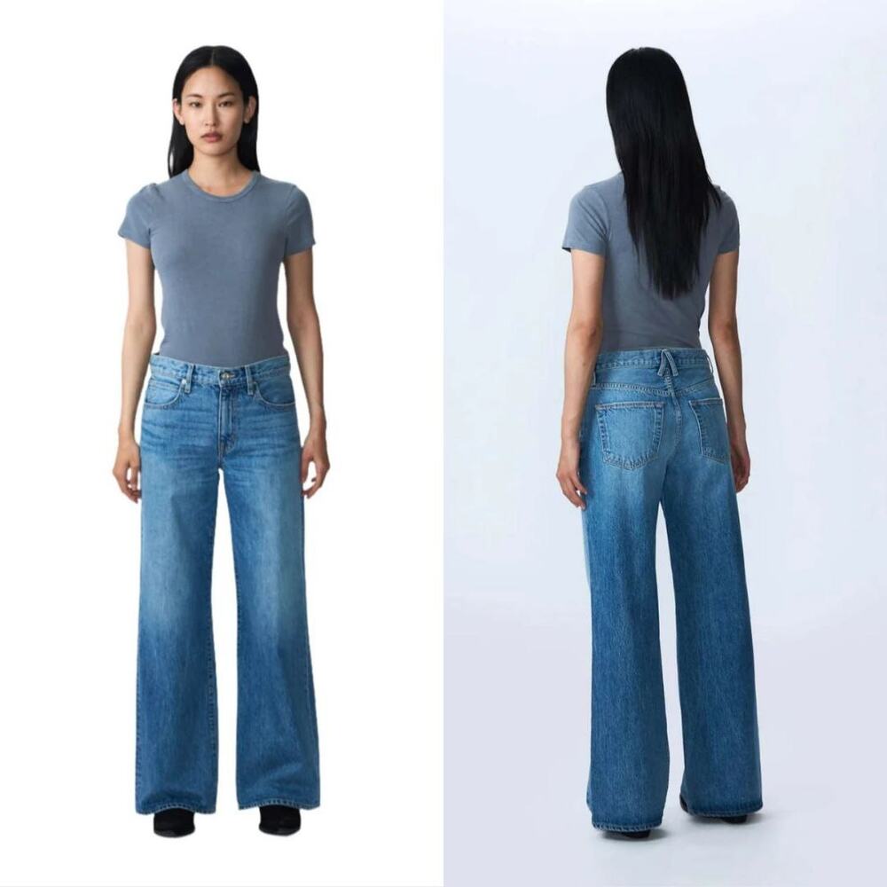 Slvrlake Selena Jeans Women 27 Blue Denim Wildest Dreams Wide Leg Mid Rise NEW